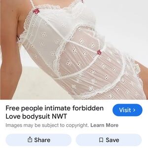 Free People White Floral Lace Chemise